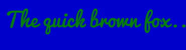 Image with Font Color 008000 and Background Color 0000CD